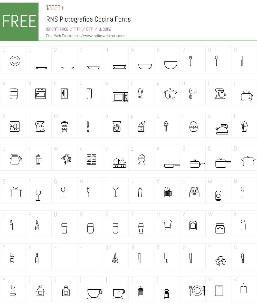 RNSPictografica-Cocina Font Screenshots