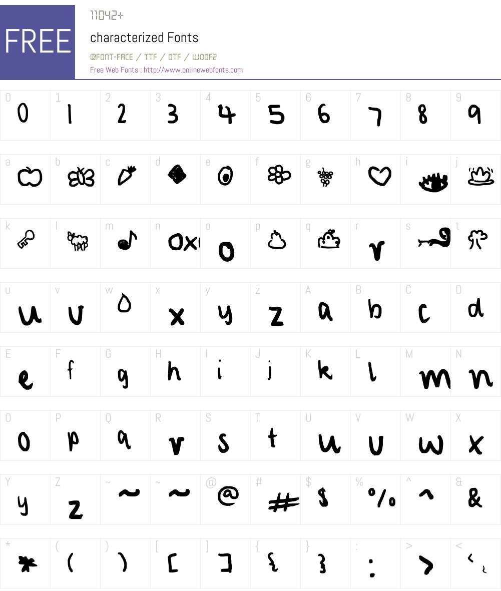 characterized Font Screenshots