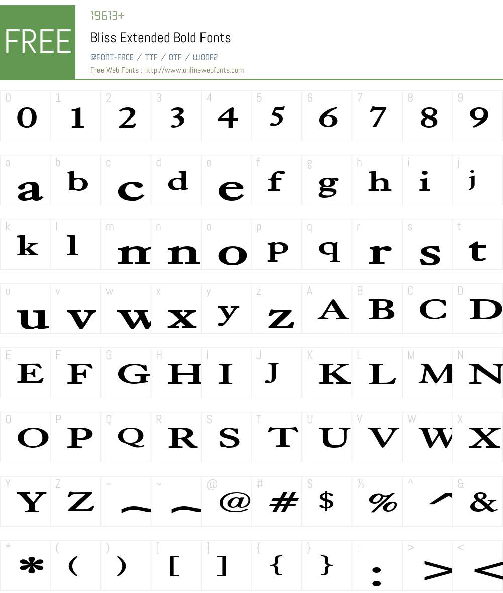 Bliss Extended Font Screenshots