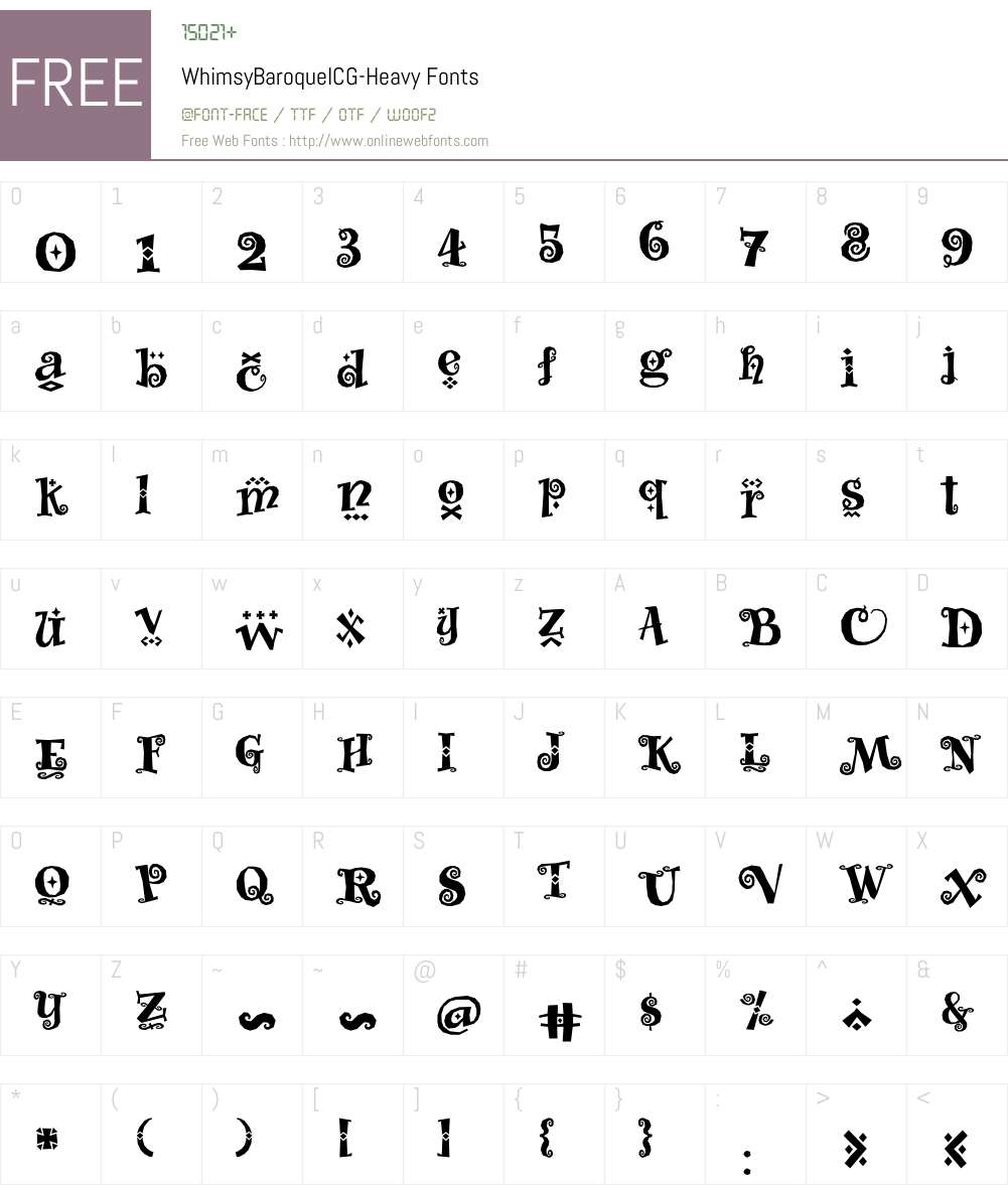 WhimsyBaroqueICG Font Screenshots