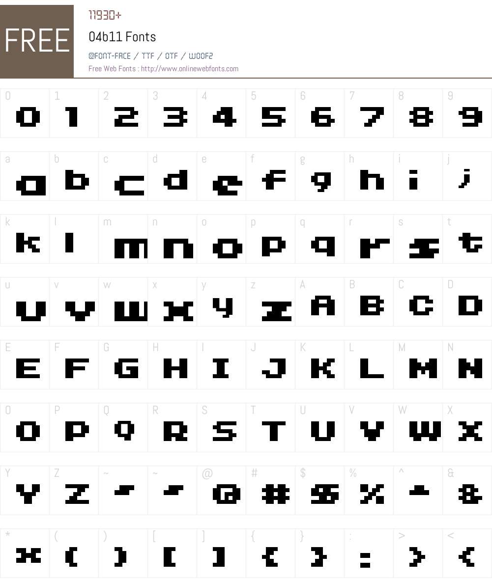 04b11 Font Screenshots