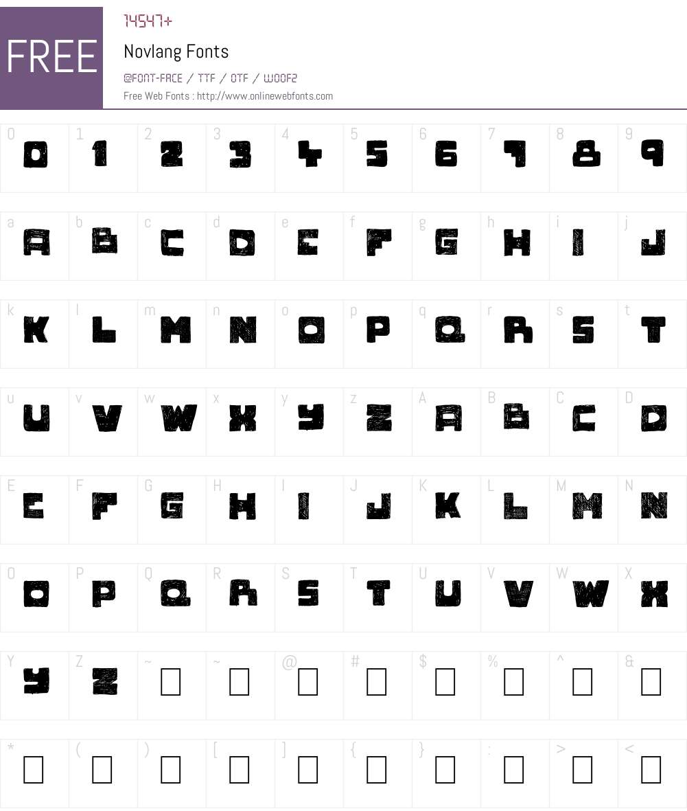 Novlang Font Screenshots