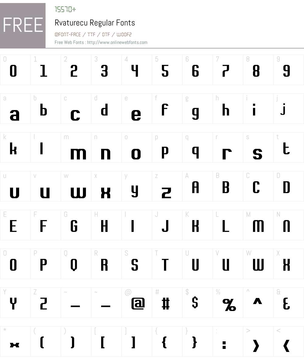 Rvaturecu Font Screenshots