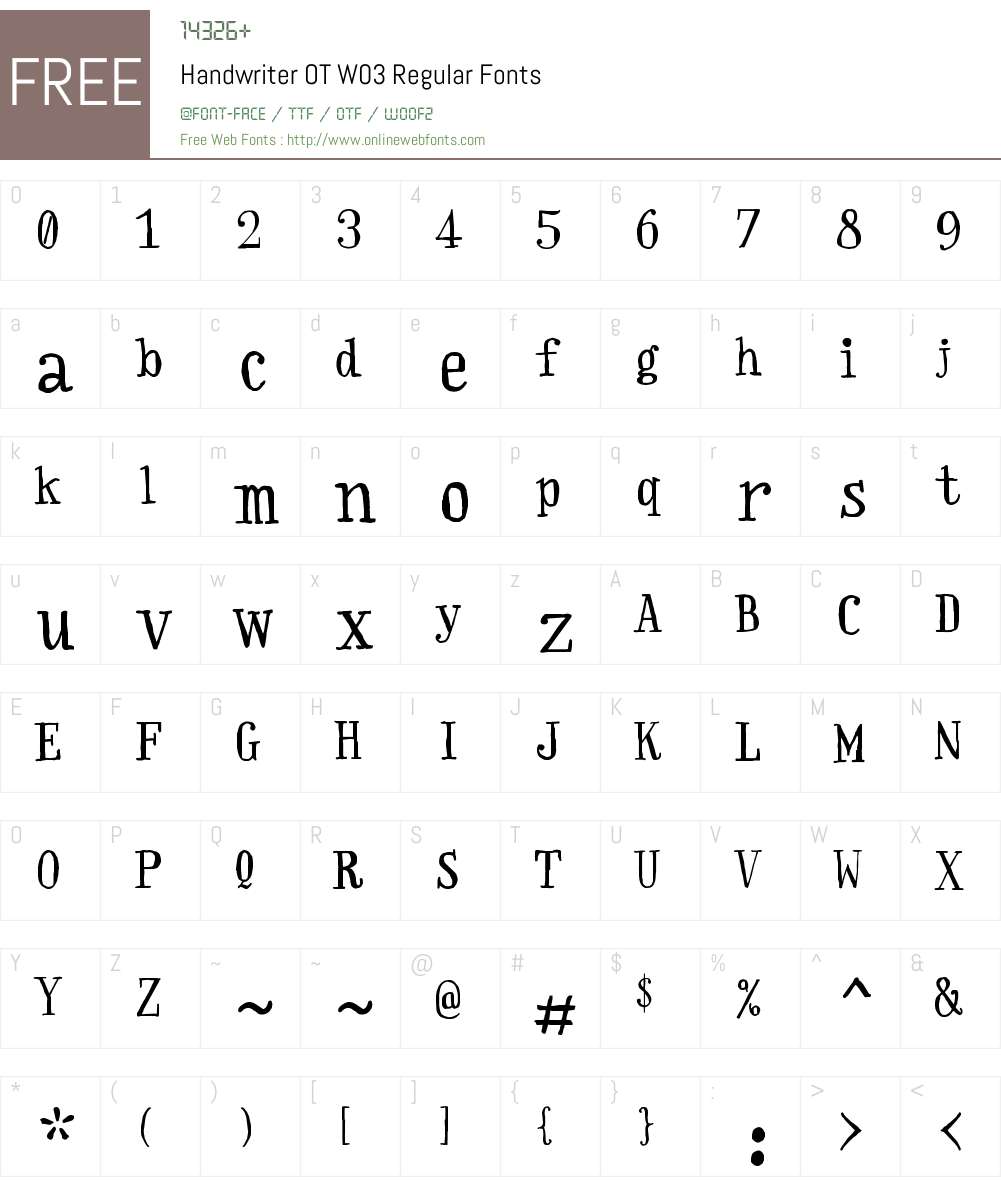 FF Handwriter Font Screenshots