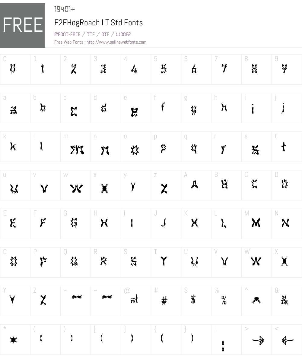 F2FHogRoach LT Std Font Screenshots