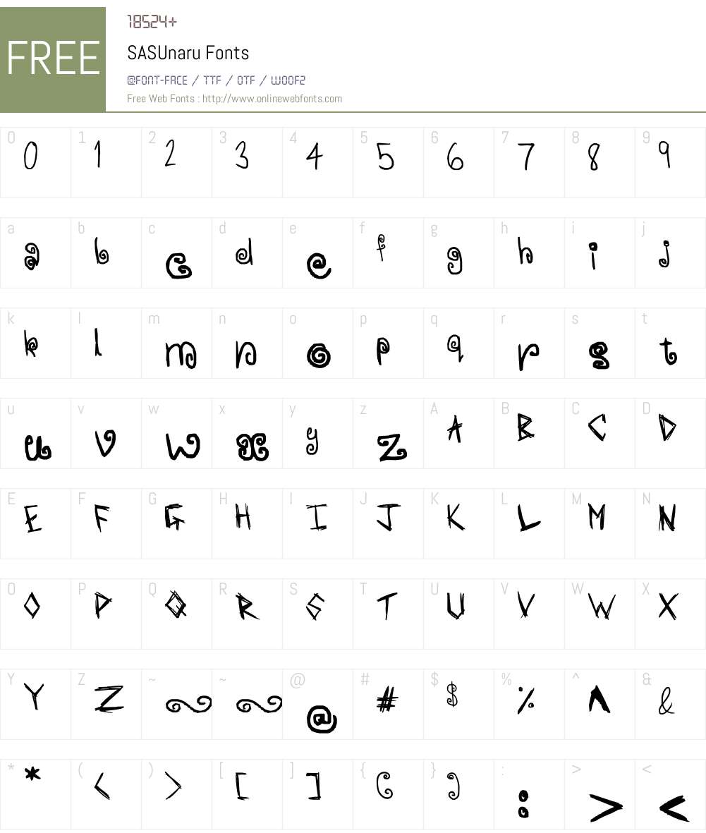 SASUnaru Font Screenshots