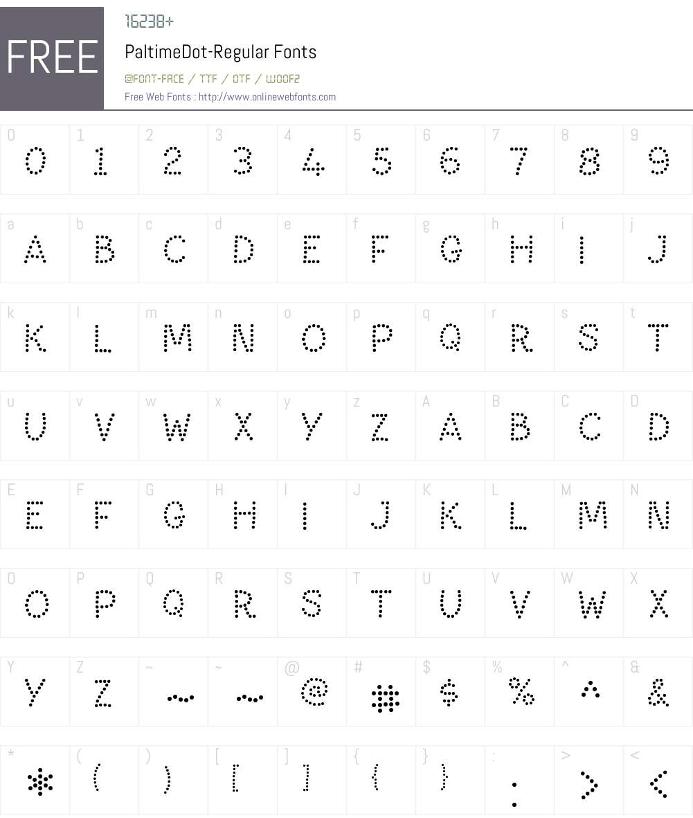 Paltime Font Screenshots