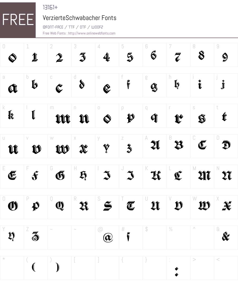 VerzierteSchwabacher Font Screenshots