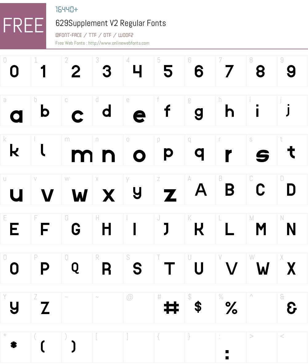 629Supplement V2 Font Screenshots