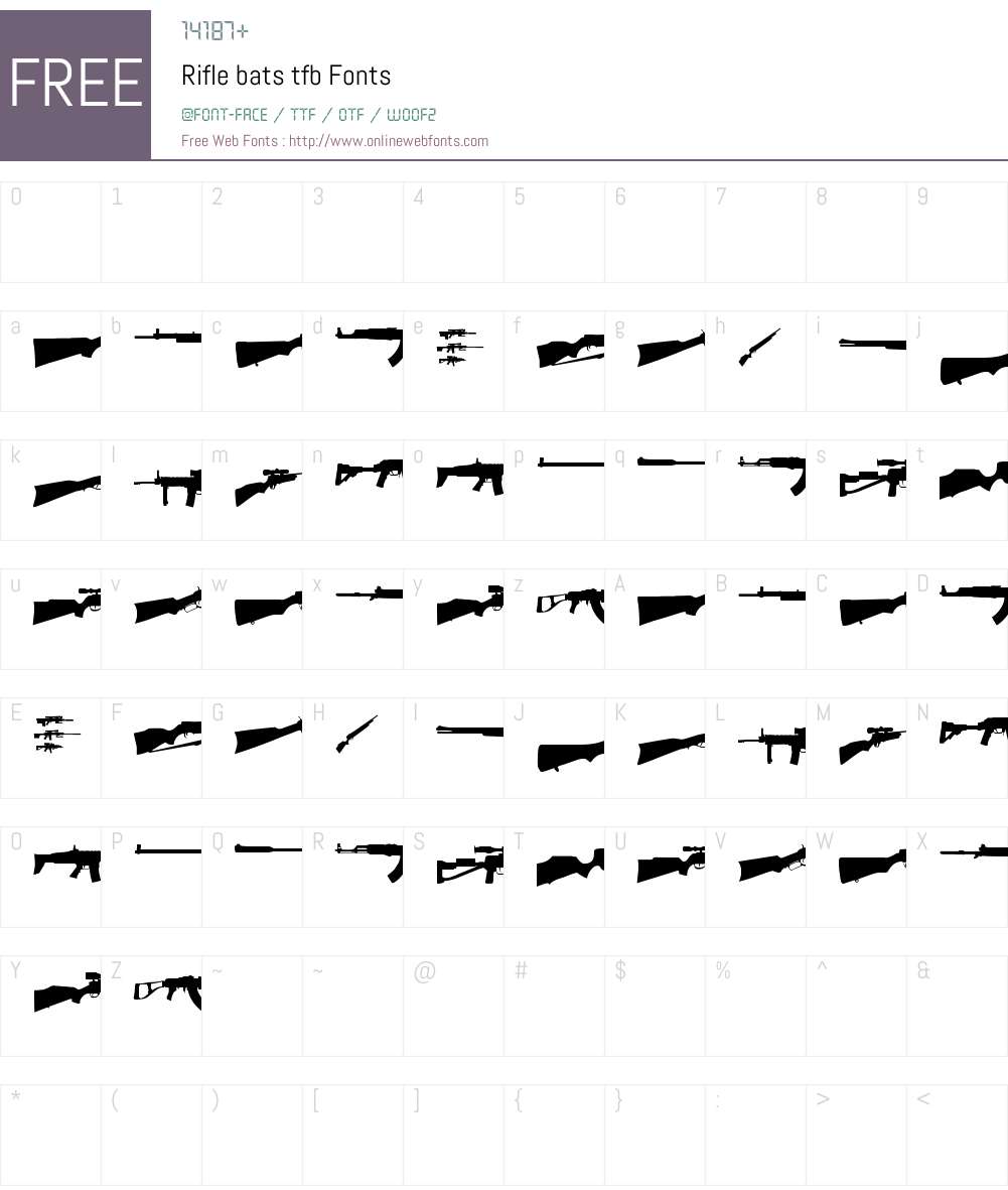 Rifle bats tfb Font Screenshots