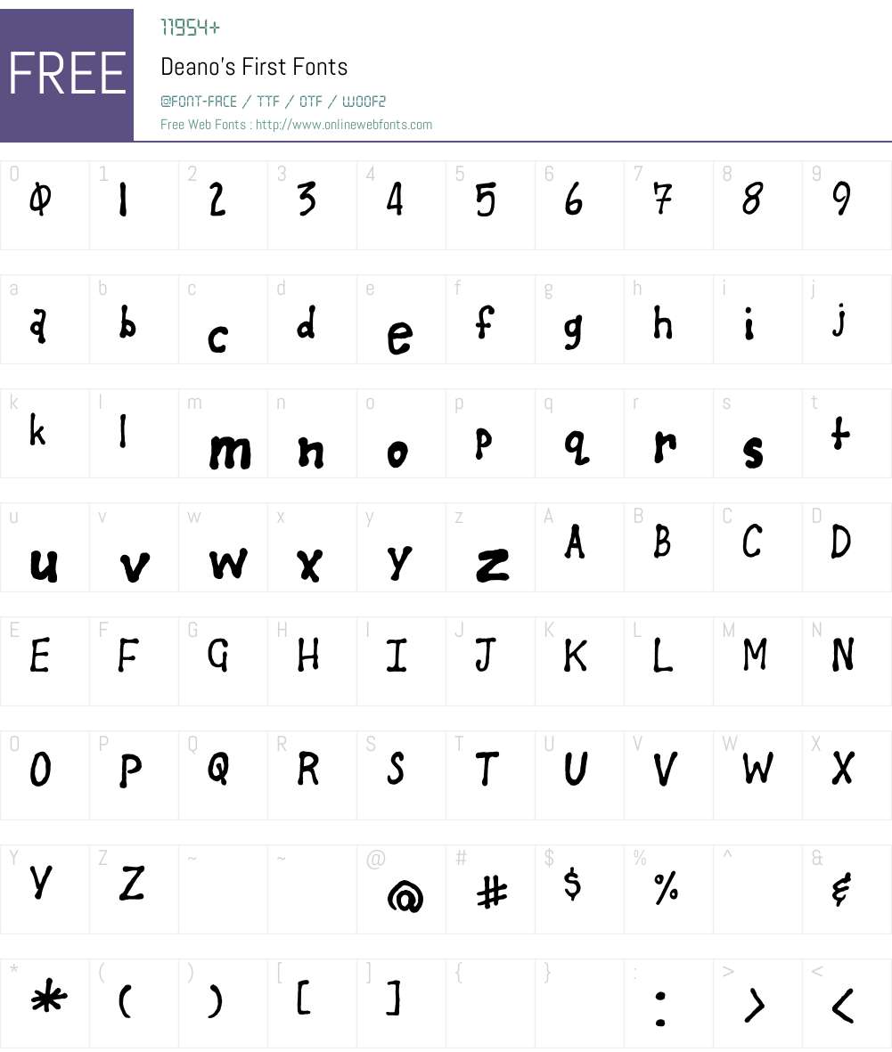 Deano's First Font Screenshots