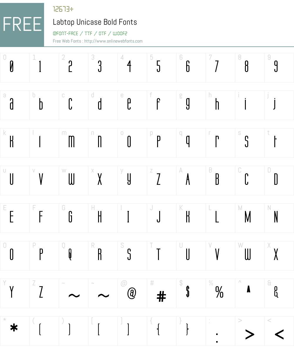 Labtop Unicase Font Screenshots