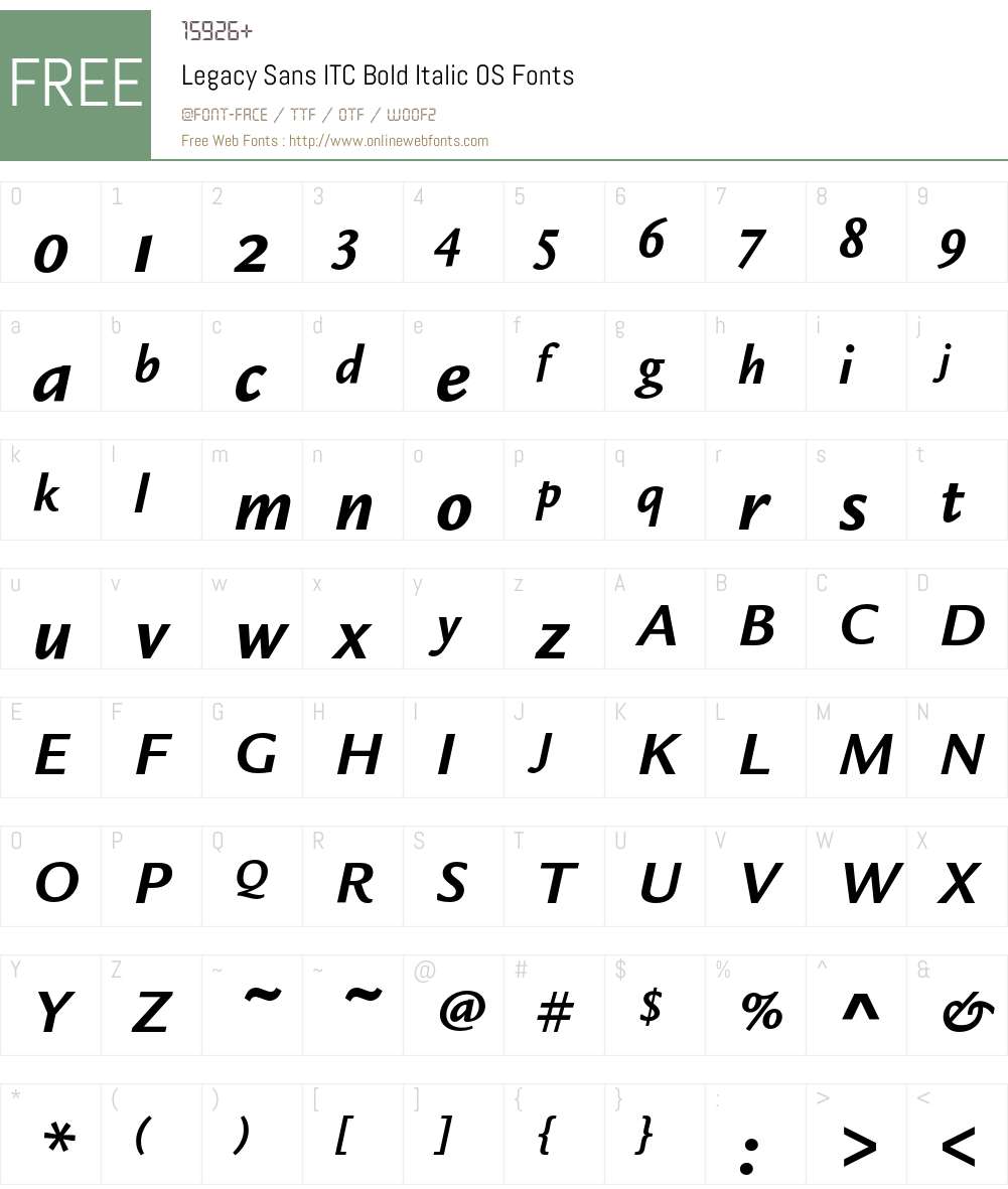 Legacy Sans ITC Font Screenshots