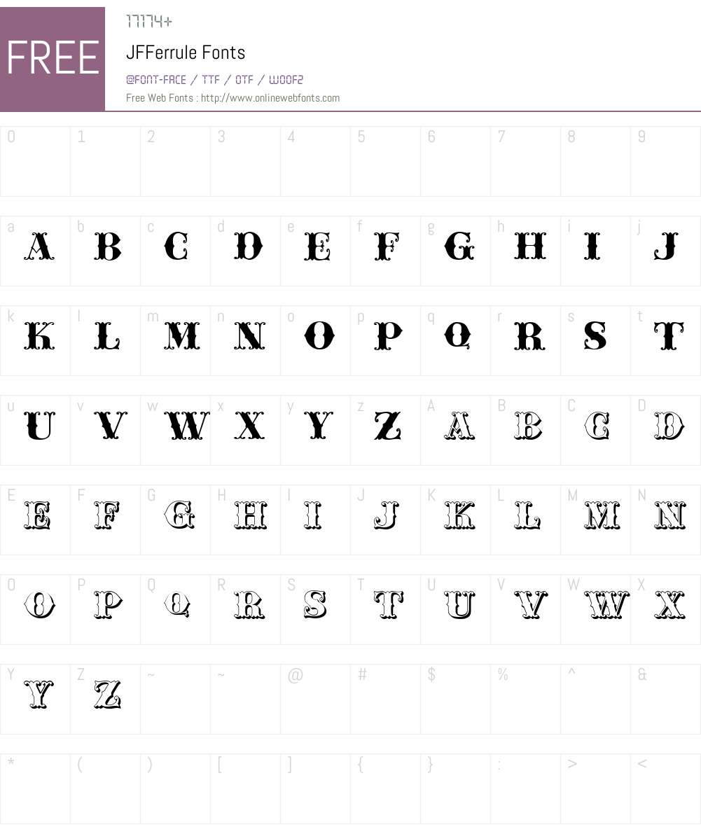 JFFerrule Font Screenshots