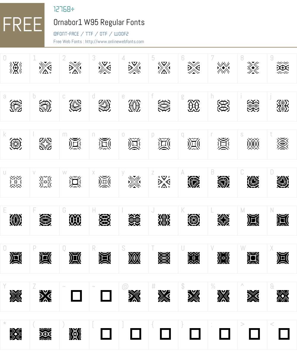 Ornabor1 Font Screenshots