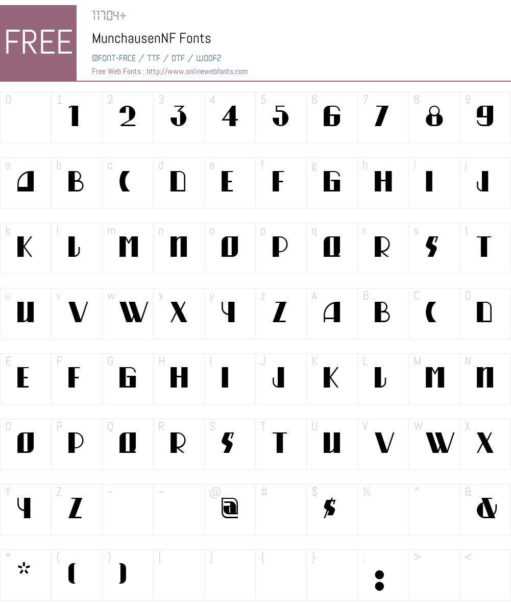 MunchausenNF Font Screenshots