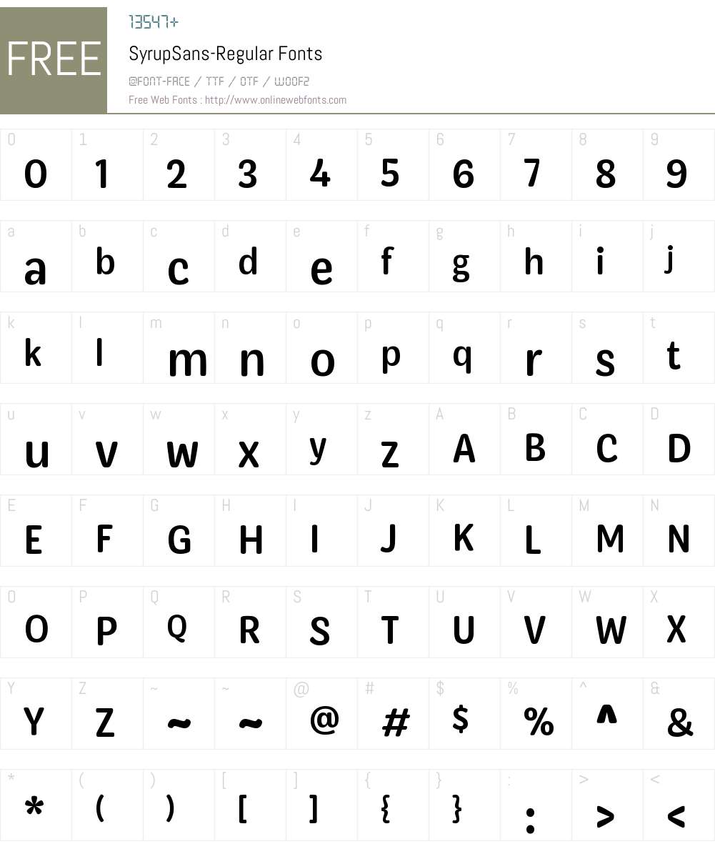 Syrup Sans Font Screenshots