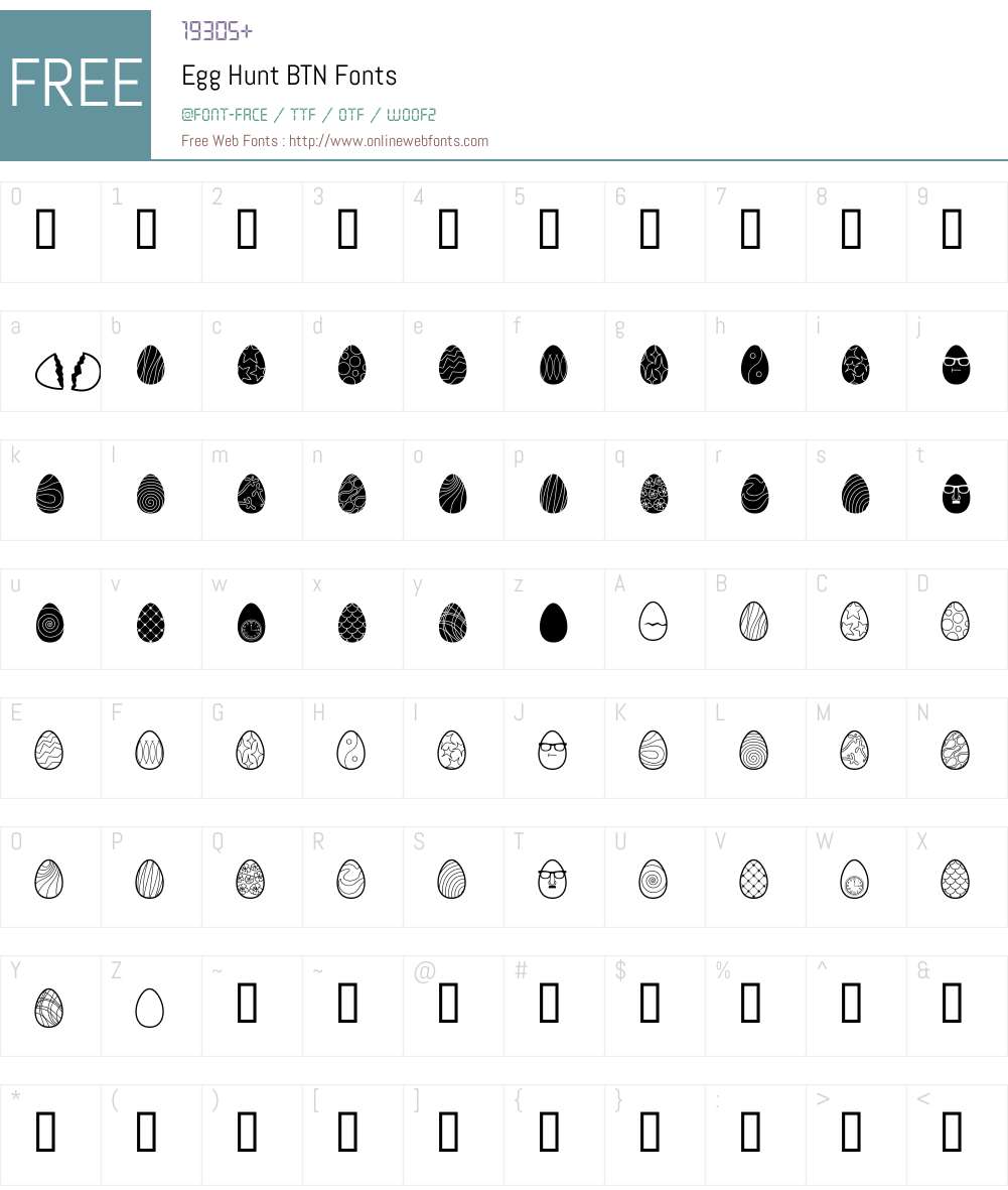 Egg Hunt BTN Font Screenshots
