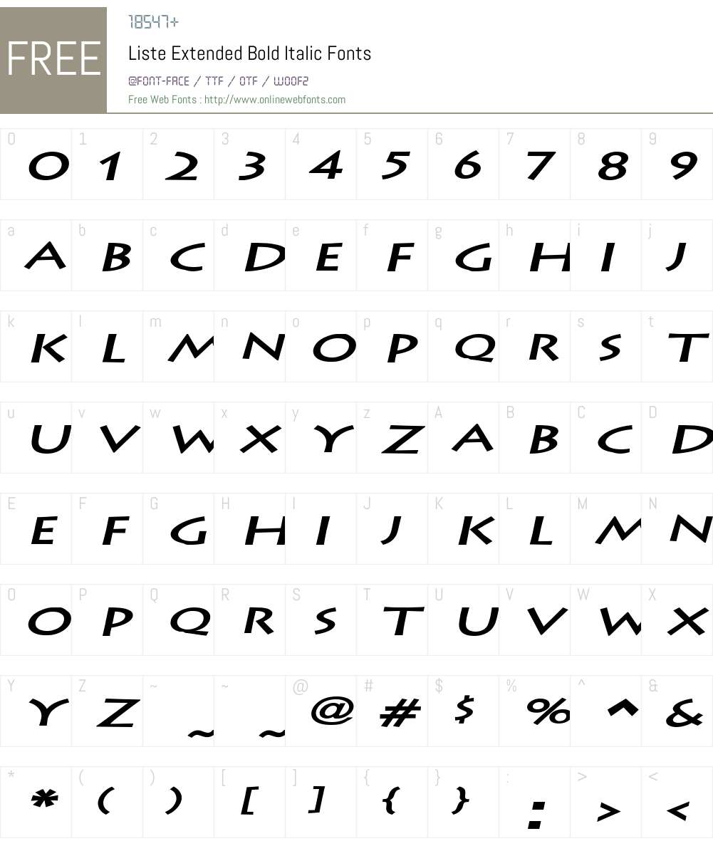 Liste Extended Font Screenshots