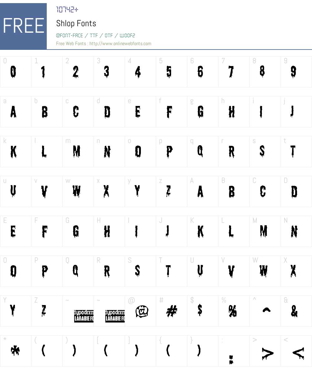 Shlop Font Screenshots