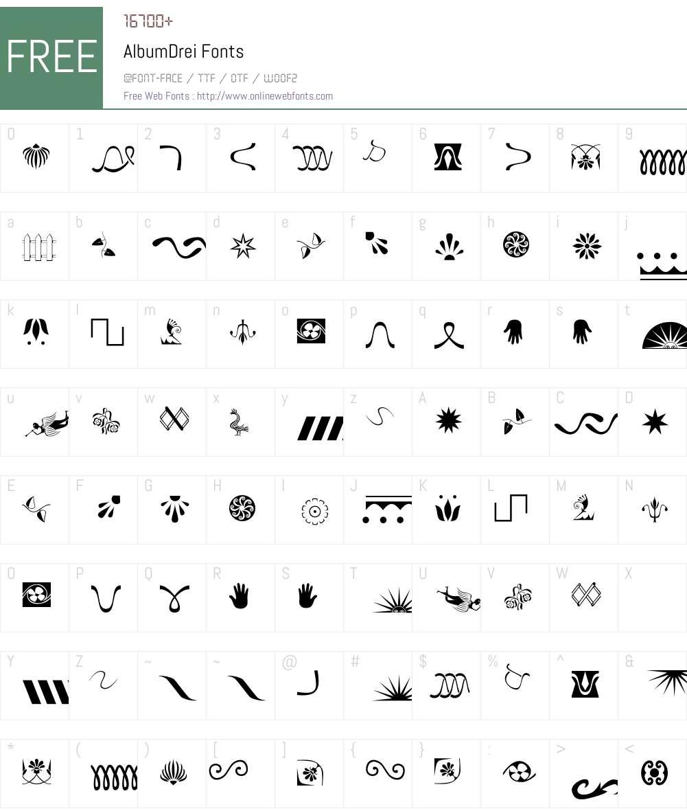 AlbumDrei Font Screenshots