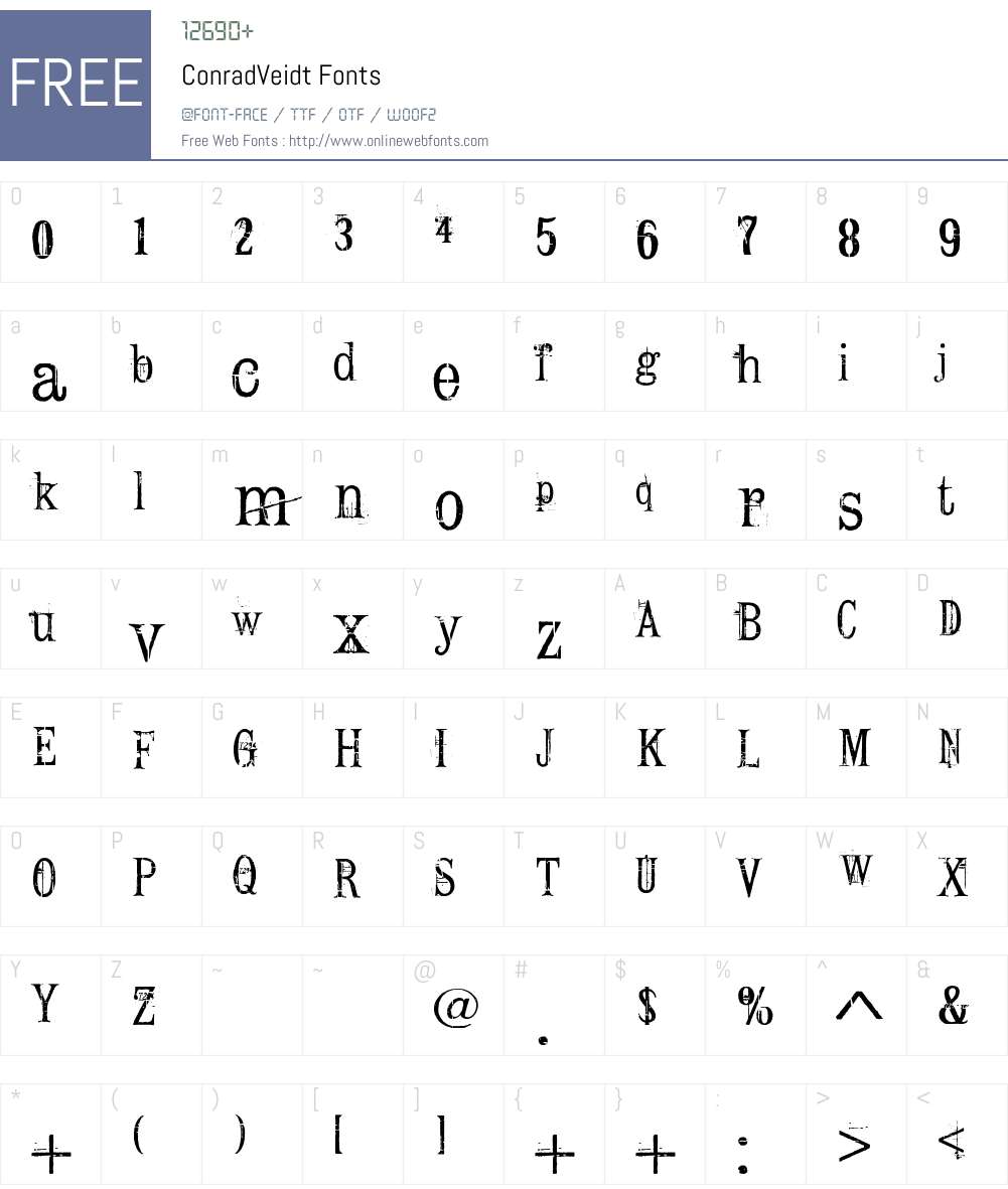 Conrad Veidt Font Screenshots