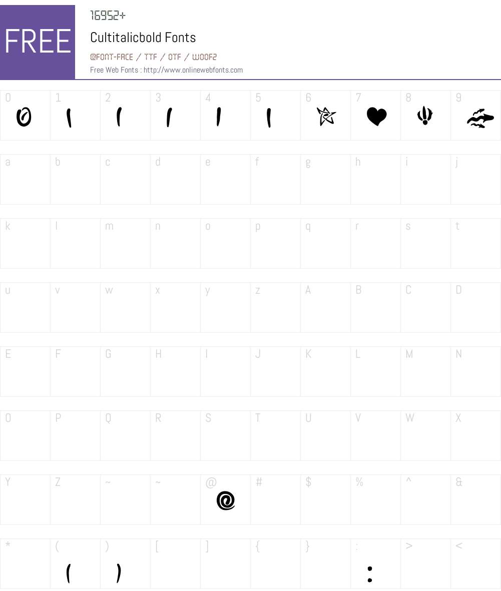 Cultbold Font Screenshots