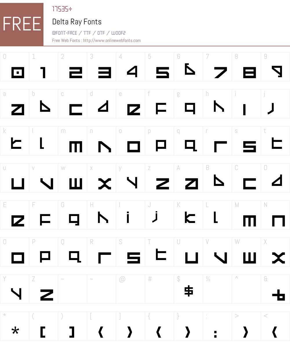 Delta Ray Font Screenshots