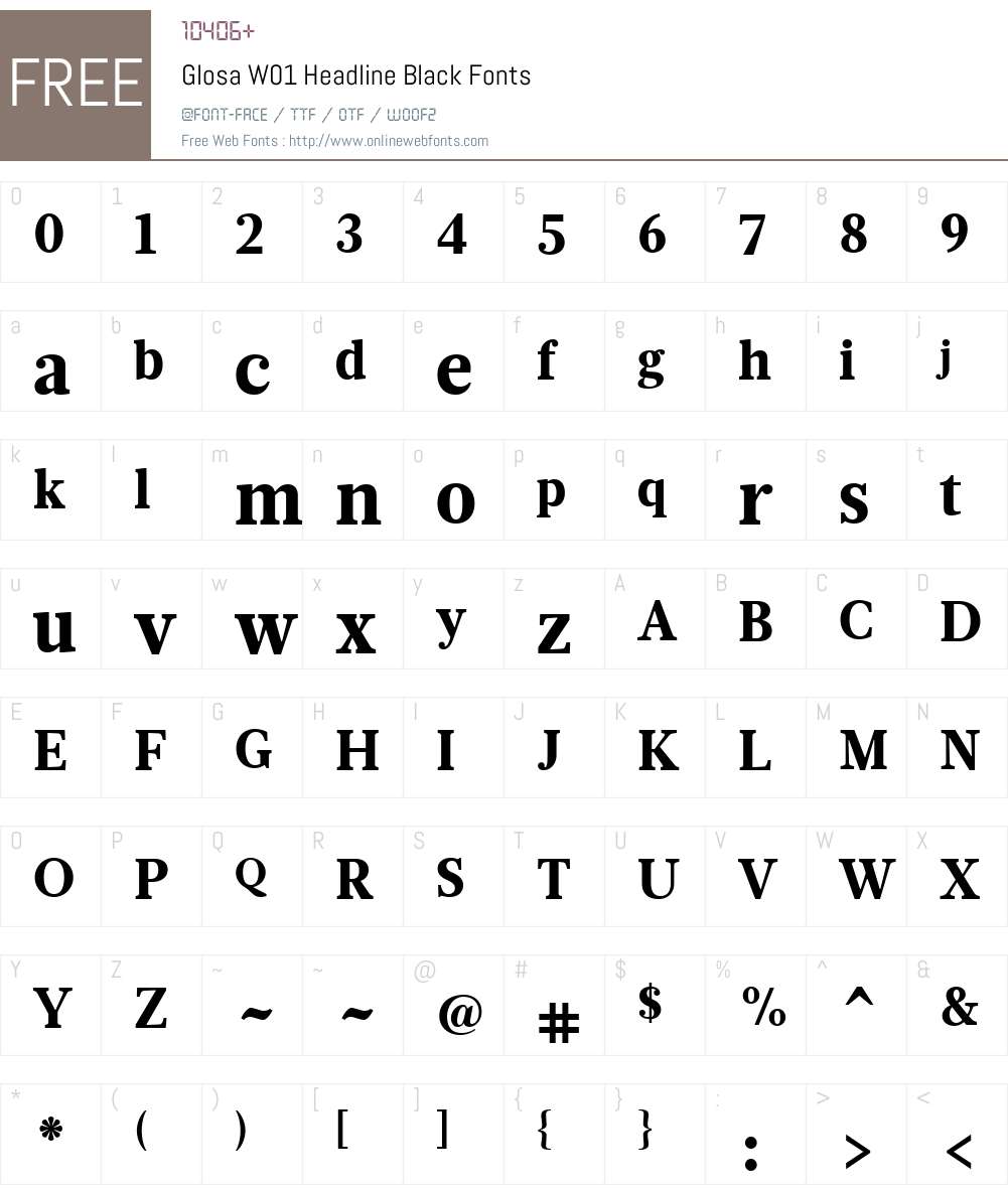 GlosaW01-HeadlineBlack Font Screenshots