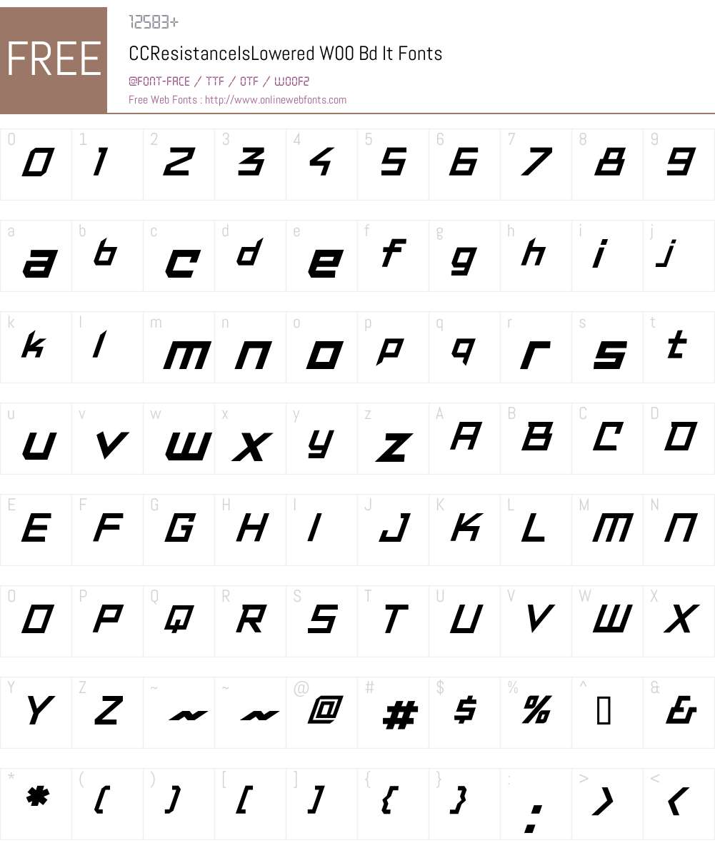CCResistanceIsLoweredW-BdIt Font Screenshots