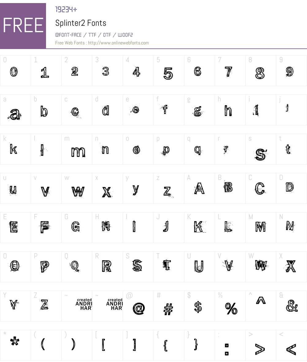 Splinter2 Font Screenshots
