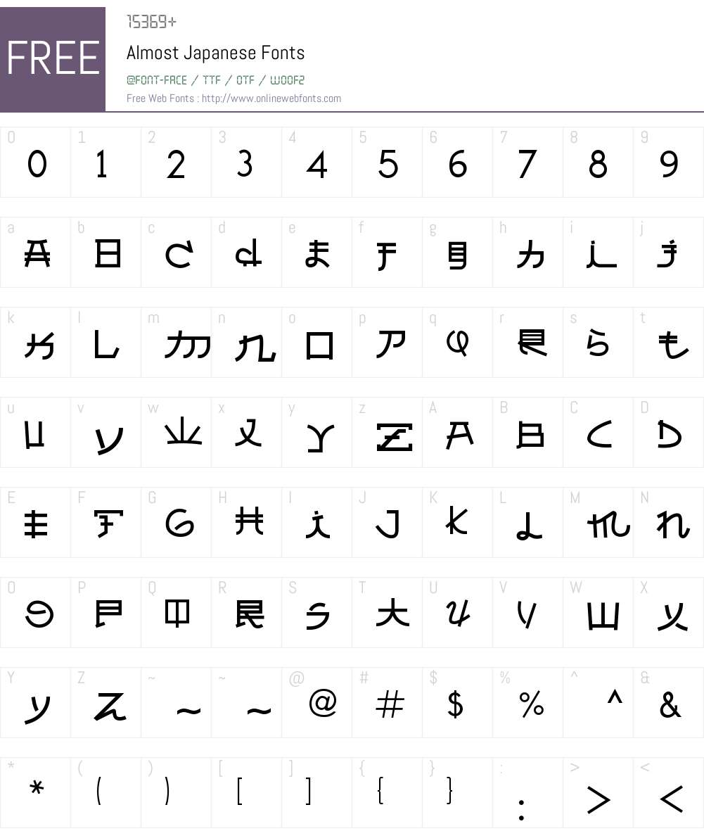 Almost Japanese Font Screenshots