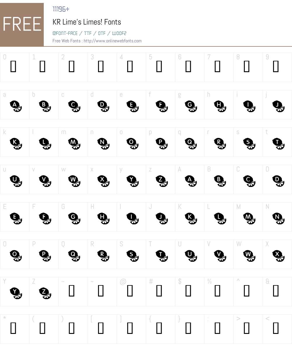 KR Lime's Limes! Font Screenshots