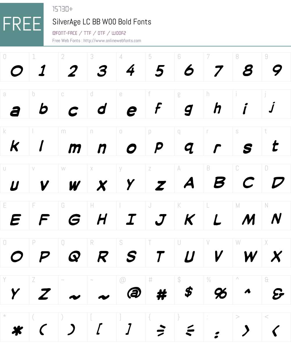 SilverAgeLCBBW00-Bold Font Screenshots