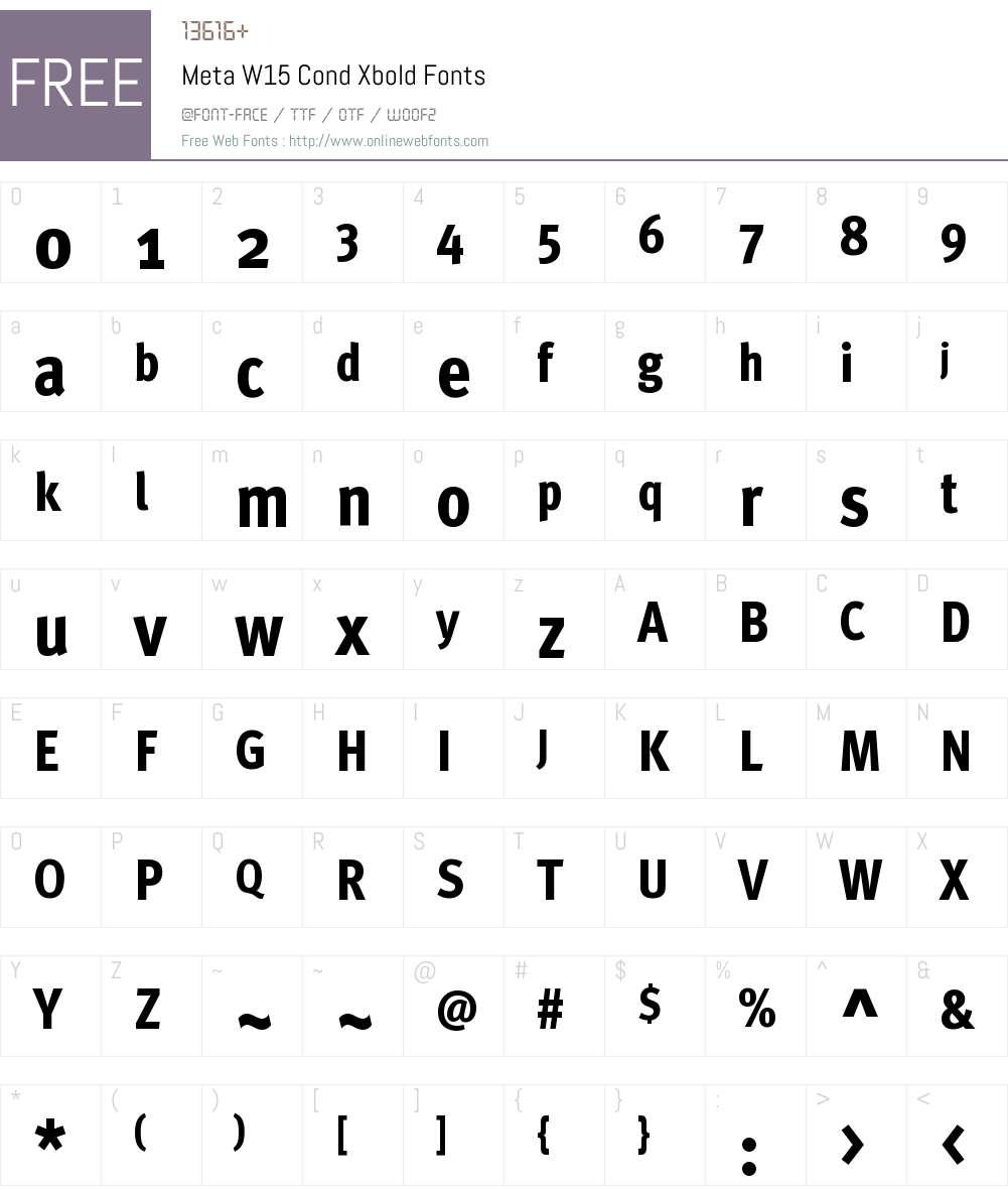 Meta W15 Font Screenshots