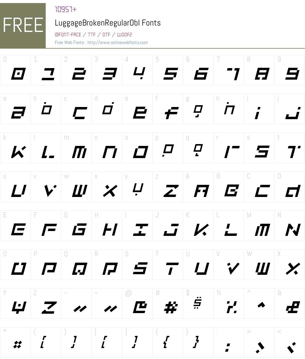 LuggageBroken Font Screenshots