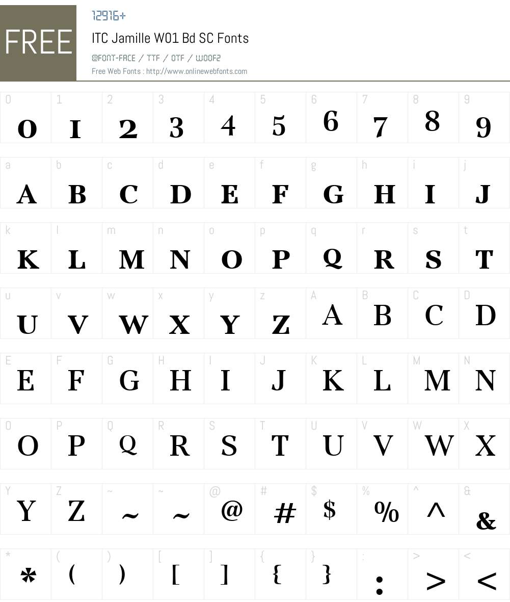 ITCJamilleW01-BdSC Font Screenshots