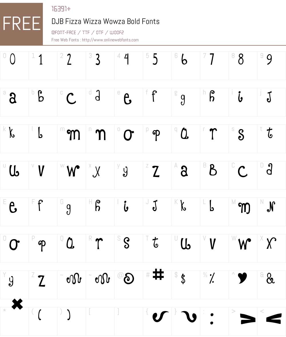 DJB Fizza Wizza Wowza Font Screenshots