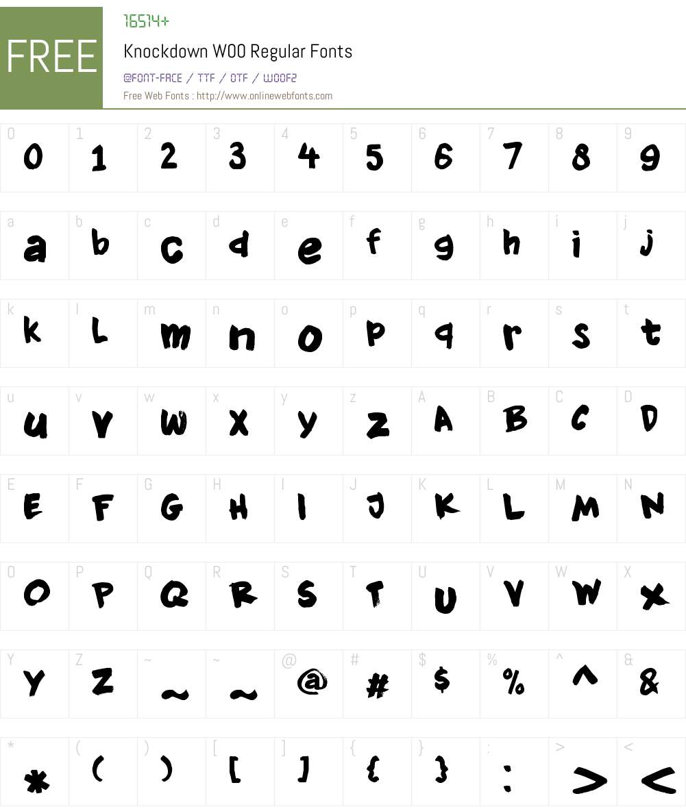 KnockdownW00-Regular Font Screenshots