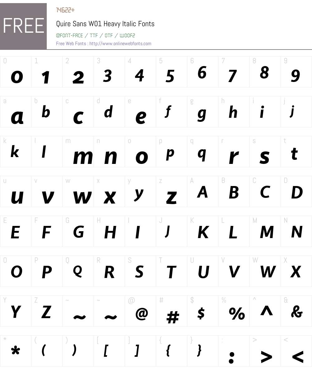 QuireSansW01-HeavyItalic Font Screenshots