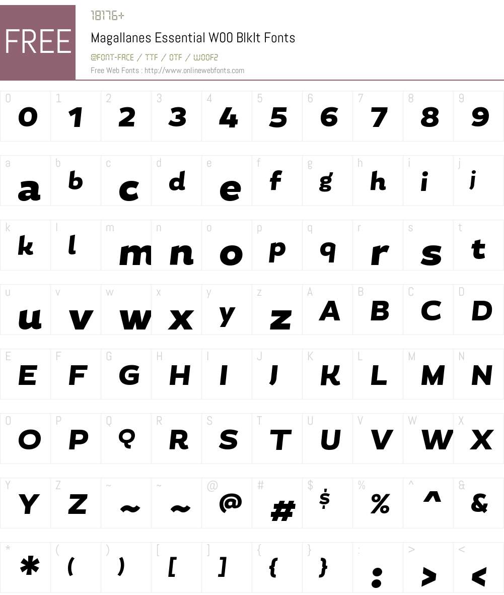 MagallanesEssentialW00-BlkIt Font Screenshots