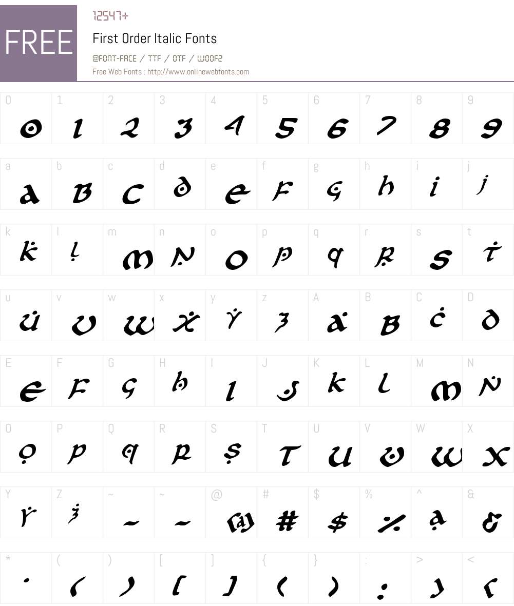 Order Font First Order Italic 3.0; 2018 Fonts Free Download - OnlineWebFonts.COM