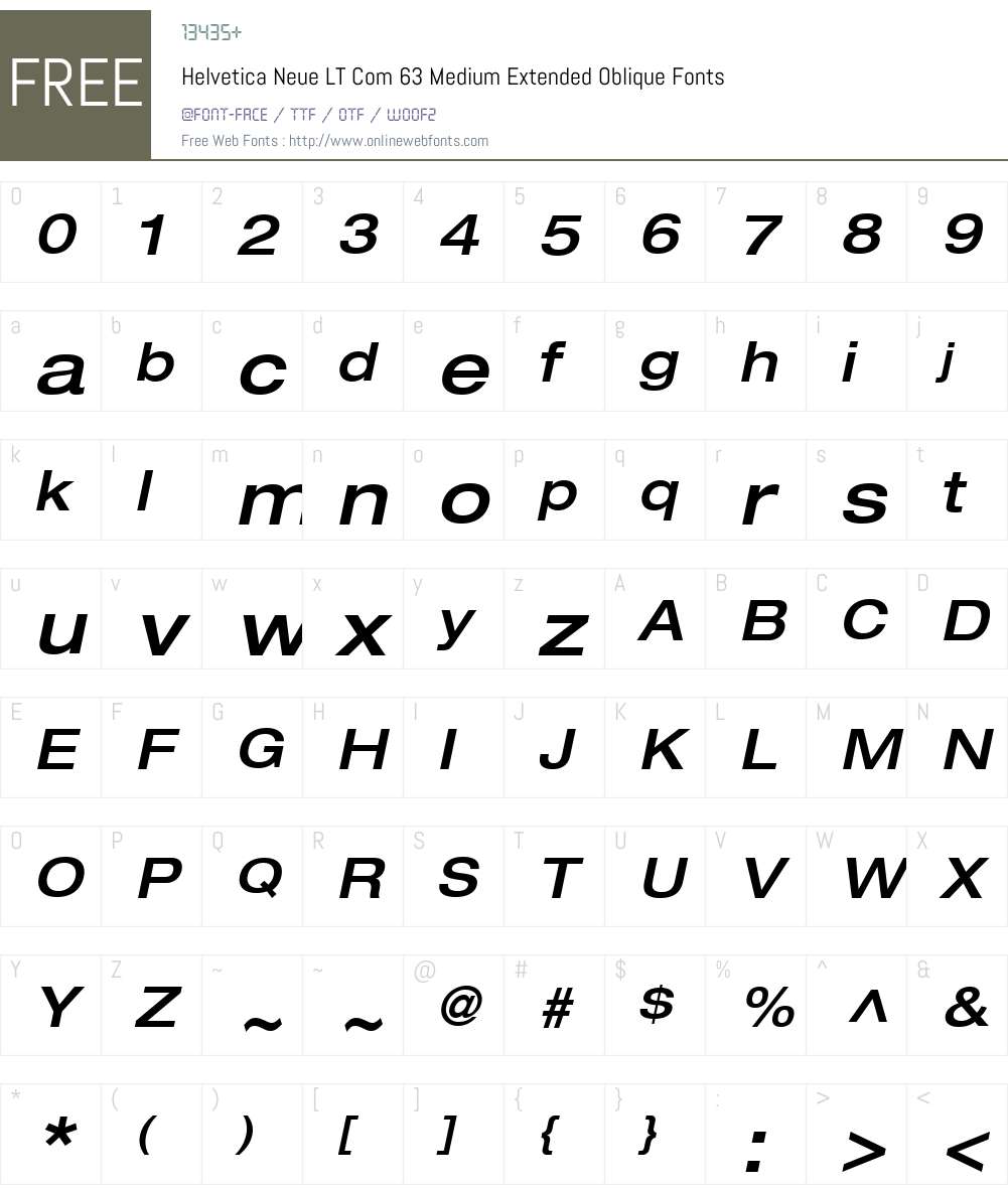 Helvetica Neue LT Com Font Screenshots
