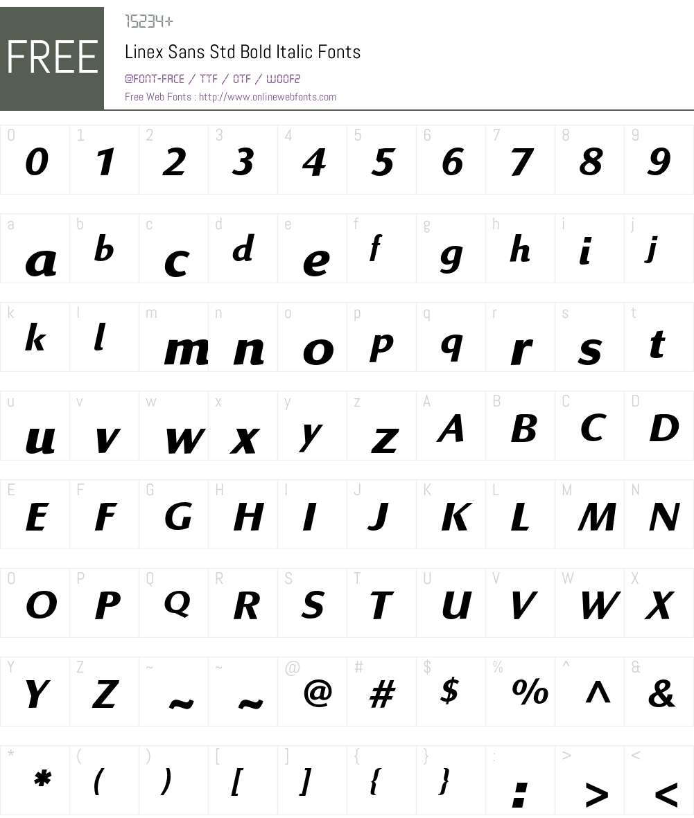 Linex Sans Std Font Screenshots