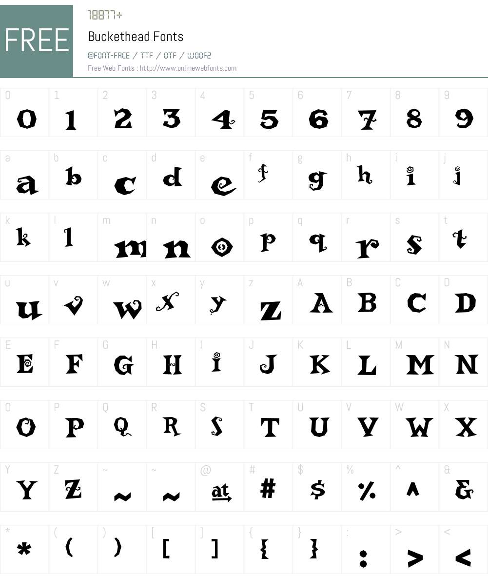 Buckethead Font Screenshots