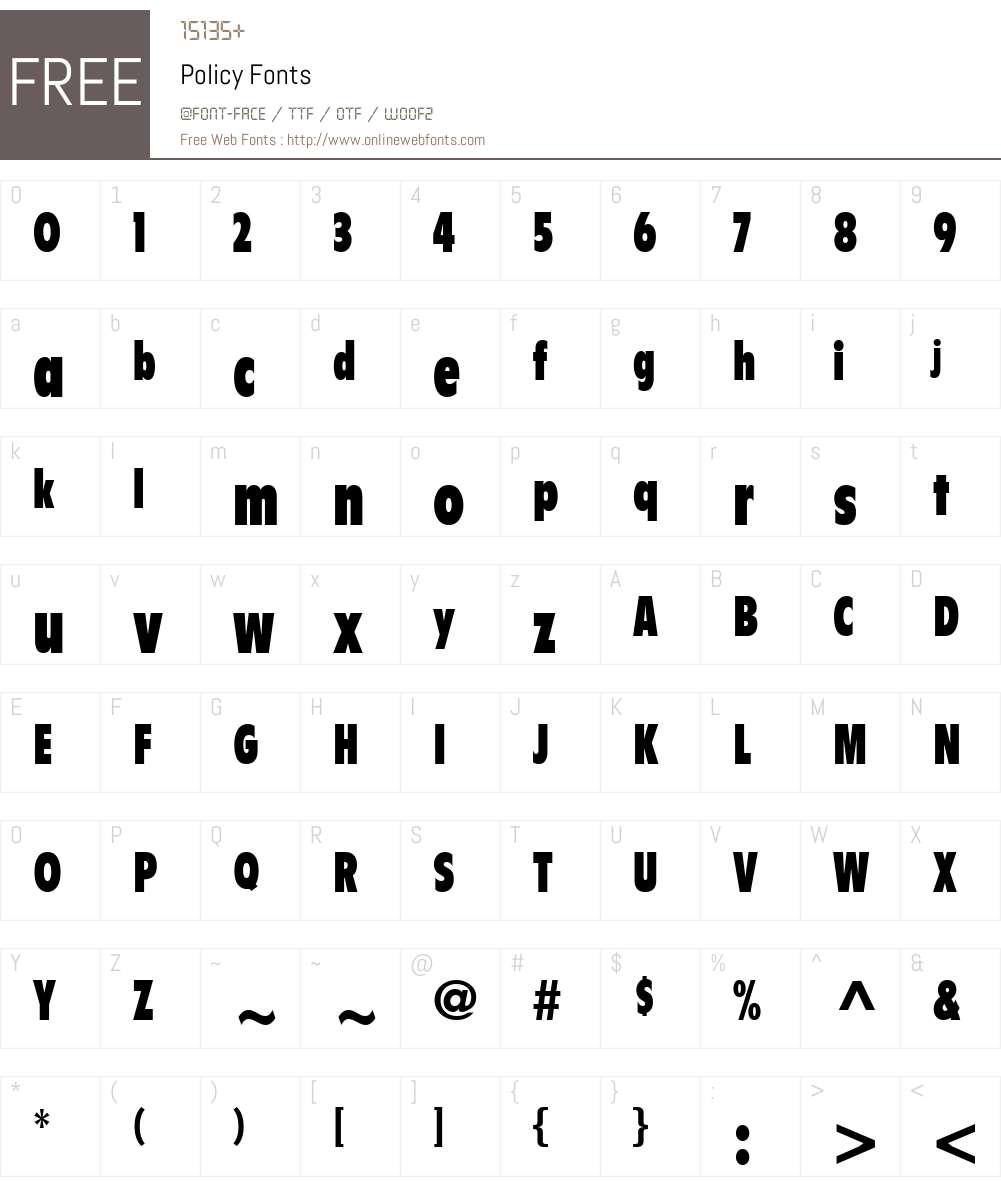 Policy Font Screenshots