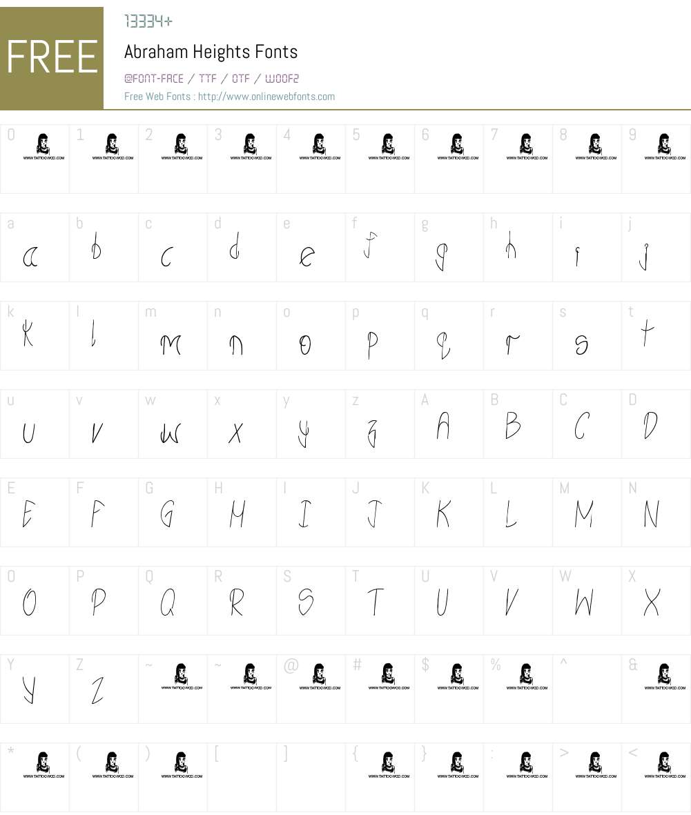 Abraham Heights Font Screenshots