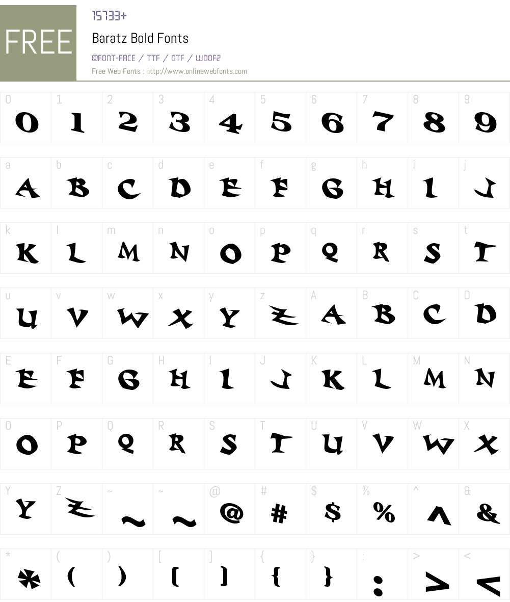 Baratz Font Screenshots