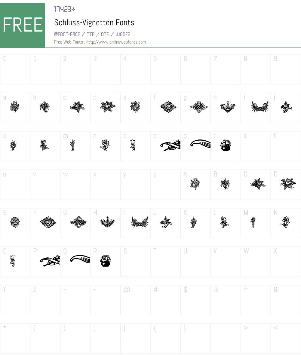 Schluss-Vignetten Font Screenshots