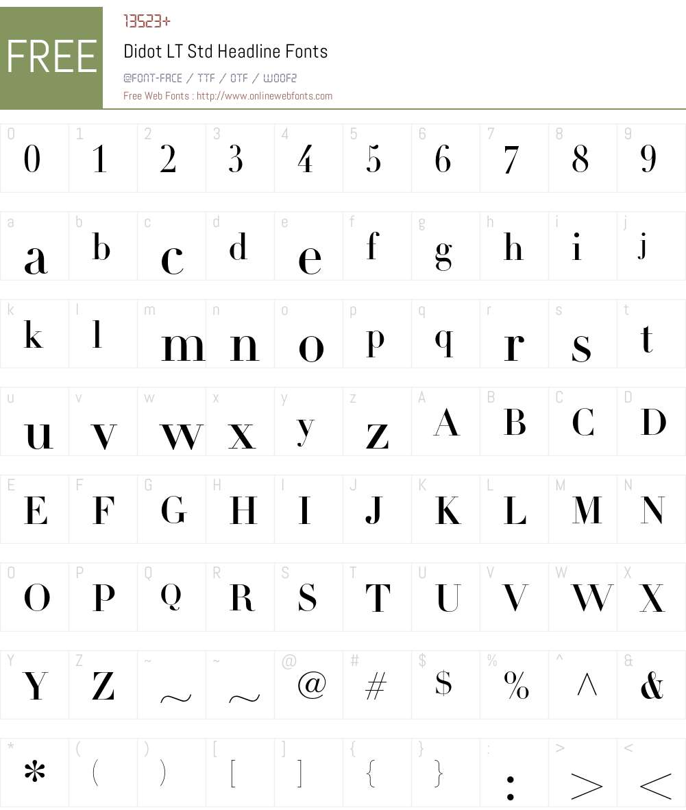 Didot LT Std Font Screenshots